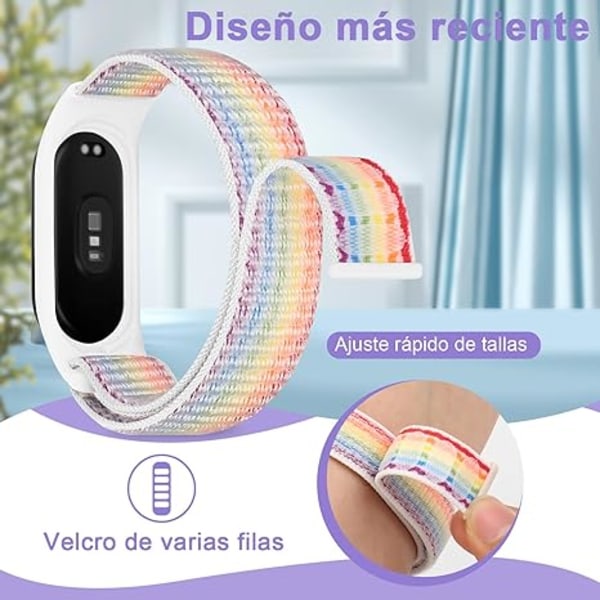 Rem för Xiaomi Band 7/6/5/Amazfit Band 5, 2-pack andningsbar nylon sport solo loop ersättningsarmband