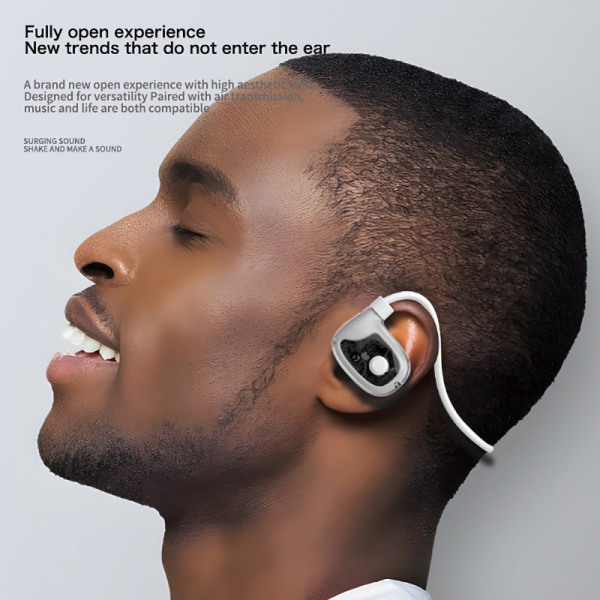 Bluetooth hörlurar Transparent Creative Open Bone Ingen In-Ear-ledning Musik Sport Black