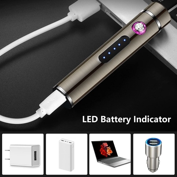 USB Uppladdningsbar Vindtät Elektronisk Tändare Touch Screen Plasma-AD4-