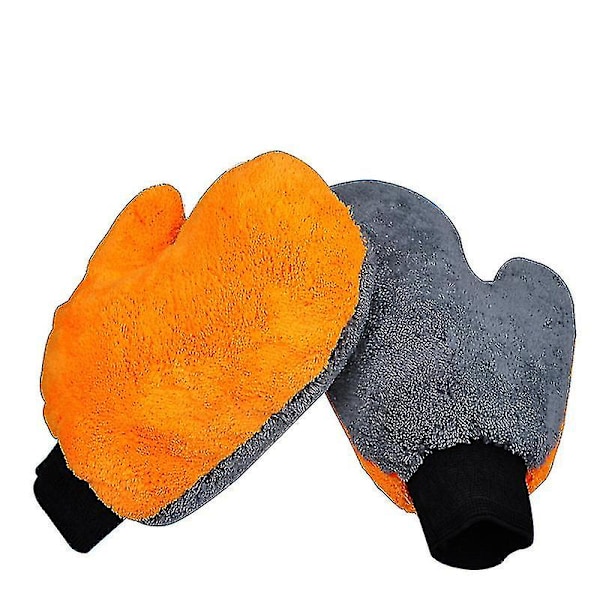 Jinyi Bilvask Absorberende Vaskehandske Fleece (2 stk.)-AD4-
