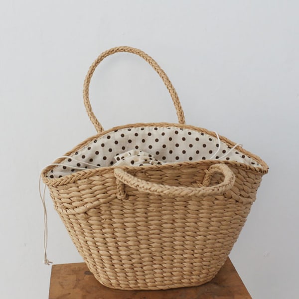 Summer Beach Handbag, Handgjord Straw Bag