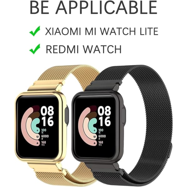 Magneettinen metalli Milanese yhteensopiva Xiaomi/Redmi Watch, magneettiset ruostumattomasta teräksestä valmistetut verkkorannekkeet Xiaomi/Redmi Watchille