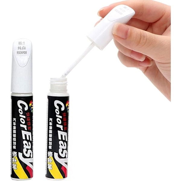Lackstift, Reparationspenna för billack, Anti-repa för bil, motorcykel, cykelkaross, 2 stycken (Vit) -AD6-
