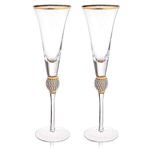 Elegant Set med 2 Champagneglas -AD6-