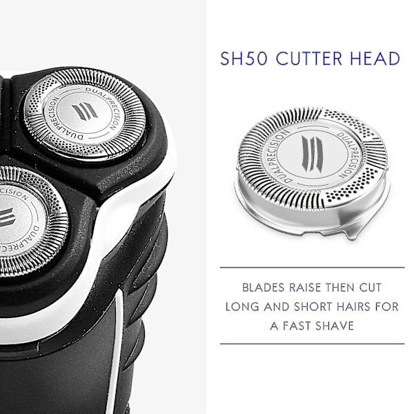 6-pak Sh50 udskiftningshoveder til 5000-serien barbermaskiner, S5000 S5420 S5380 S5351 Multipræcisionsblade-AD4-