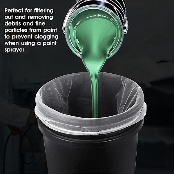 10 st Målarfärgsfilterpåsar, 1 Gallon Målarfärgfilter med Elastisk Dragkedja Vit Finmaskig Öppning Nylon Mesh Filter{F2}-AD8-
