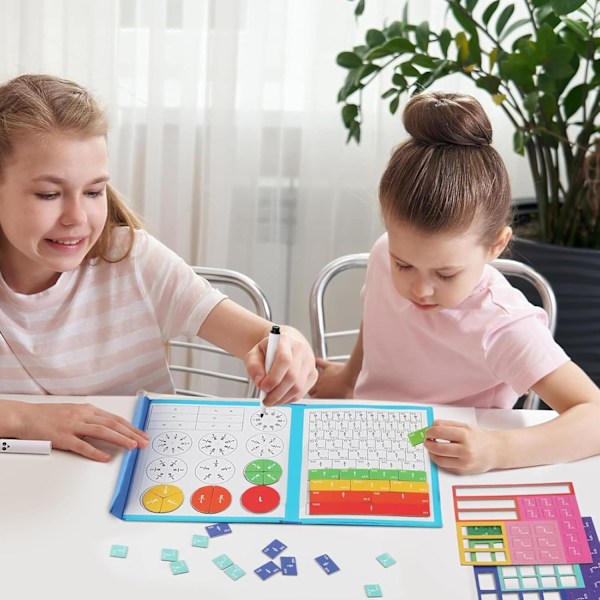 Montessori Matematikk Primære Magnetiske Brøkplater Magnetiske Brøk Pedagogiske Leker Egnet For Førskoleutdanning Leker -AD6- Dinosaur