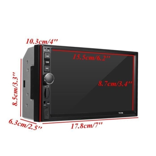 7\" 2DIN Bilstereo Bluetooth Pekskärm USB FM MP4 MP5 Inbyggd Stereo Spelare-Xin -AD5-