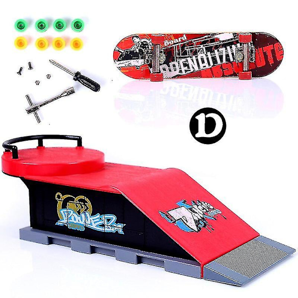 Mini skatepark för fingerbräda, kombination av leksaksskatepark och ramp, skateparkramp, stil A Style D