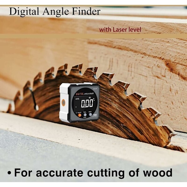 Magnetisk digital vinkelmätare med laser, digital inklinometer för träbearbetning, konstruktion, DIY - vinkelmätare för snickeri -AD6-