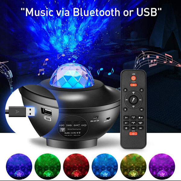 LED Galaxy Projektor Planetarium Projektorlampa, Galaxy Projektor Nattlampa med Röst-/Bluetooth-kontroll, Födelsedagspresent för Barn eller Vuxna-AD4-