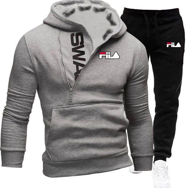 Collegepaita ja housut -setti miesten vaatteet miesten urheilusetti miesten muoti puvut uusi kaksiosainen miesten treeniasu syksy miesten vaatteet musta punainen black red 4XL