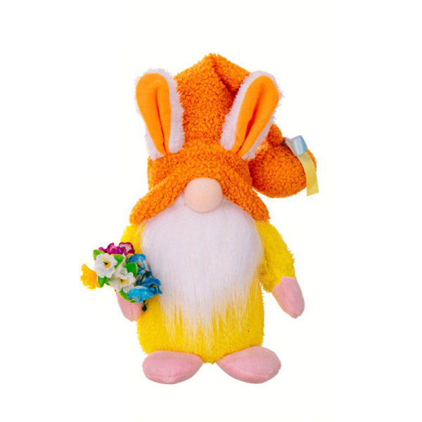 Dekoration Påske Gnome Plys Elf Ornament Orange