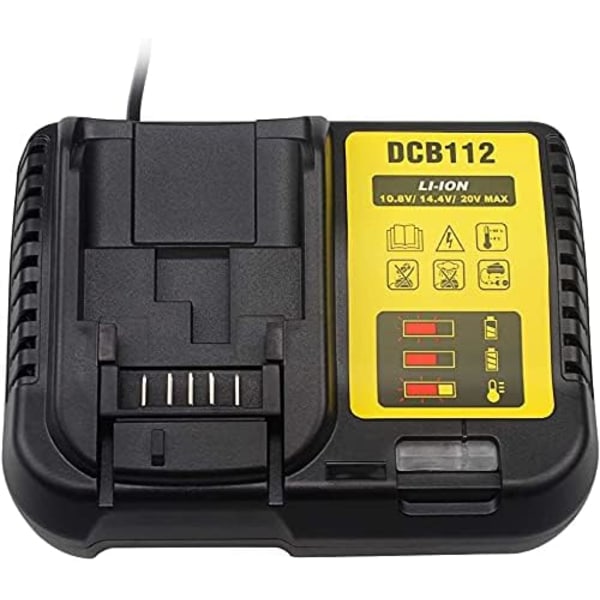DCB112 Laddare för Dewalt 10.8V / 14.4V / 18V Litiumbatteri