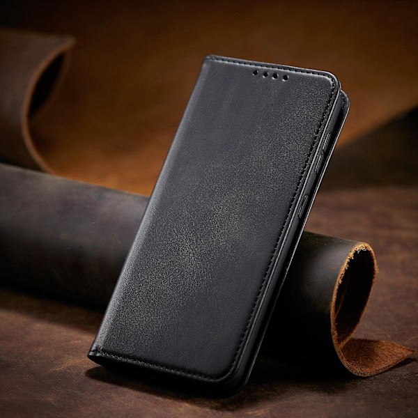 LG V50 ThinQ Vasikannahkakuvioinen magneettinen vaakasuuntainen läppäkotelo pidikkeellä, korttipaikoilla ja lompakolla -AD4-