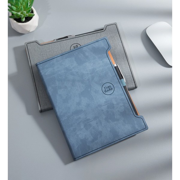 Anteckningsbok i läder kontor anteckningsblock brevpapper dagbok Ljusblå