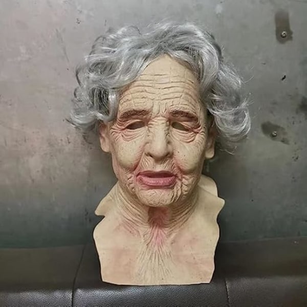 Halloween Maske Realistisk Gammel Mand Maske Skræmmende Menneske Latex Maske, Skræmmende Rynke Maske Halloween Cosplay Kostume Maske Party Rekvisitter -AD6-