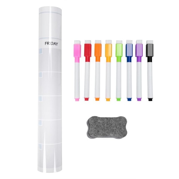 A3 Magnetisk Whiteboard Kalender Raderbar Tavla Set Veckoplanerare Whiteboard för Kylskåp Kök Hem 17X12 Tum -AD9-