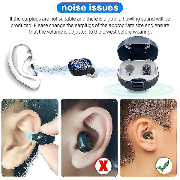 Digitala uppladdningsbara hörapparater för seniorer med tinnitus, brusreducering - 3 lägen och volymer -AD1-