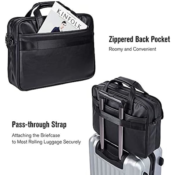 Herr Läderportfölj för Affärsresor Handgjord Messenger Bag Laptopväska -FD3-