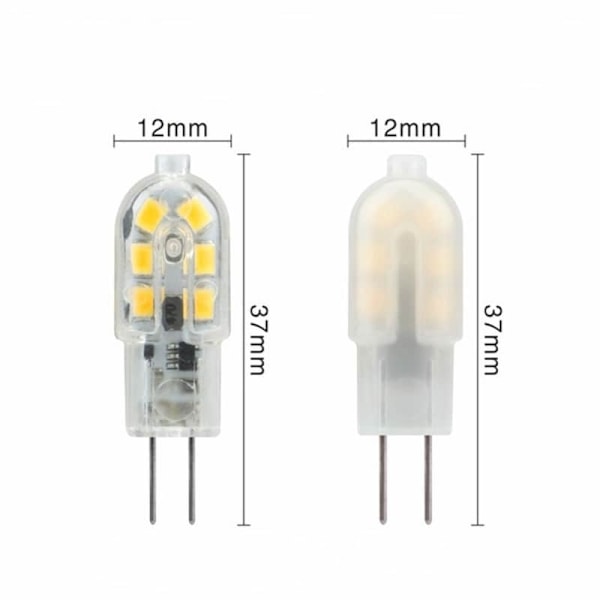 10-pak G4 LED-pære 2W, DC 12V lyspære, 6000K hvid