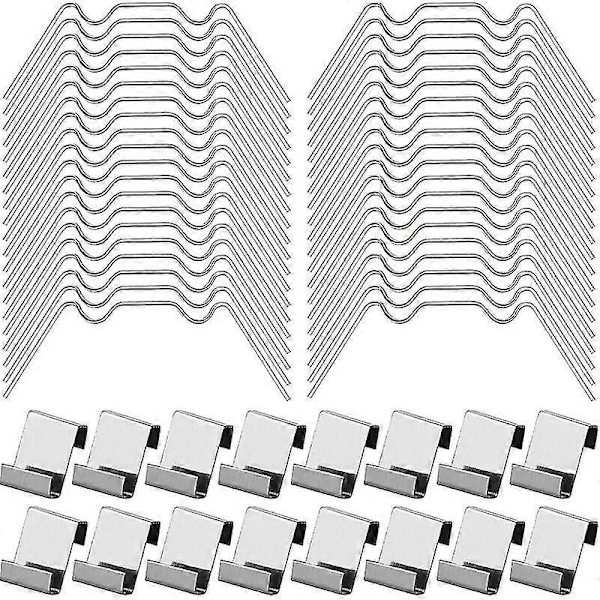 Drivhustilbehør 100 stk. Drivhusglassklemmer Inkluderer 50 stk. W-type rustfrie stålklemmer og 50 stk. Z-type drivhusglassklemmer{f2}-AD8-