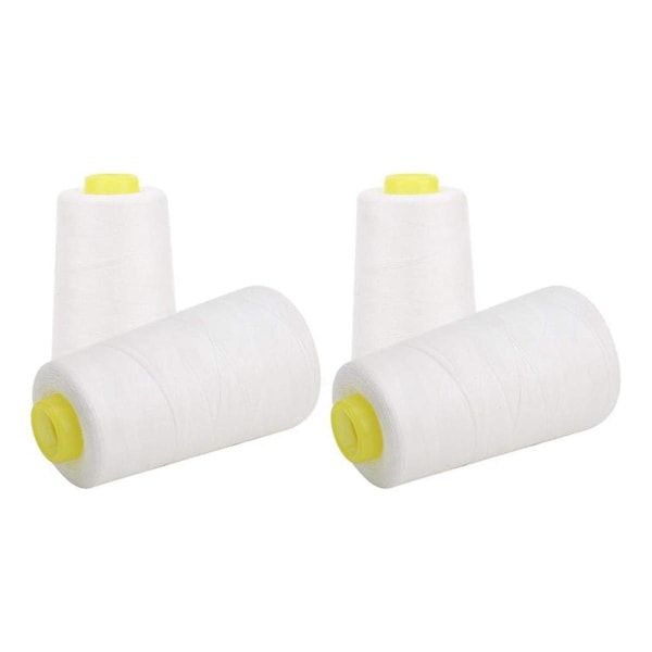 Ren hvit sytråd - Polyester sytråd 3000 yards per spole - Tråd for symaskin Mac()-AD4-