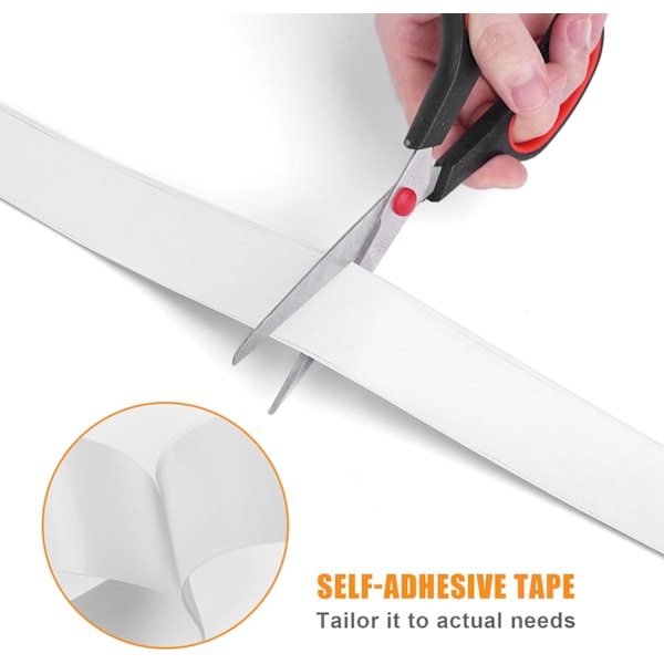 Badrumslist, 3,2m*3,8cm Självhäftande Tätningslist, Självhäftande PVC Tätningstejp för Badkar, Badrum, Kök, Mögelresistent, Fogmassa (Vit) -AD6-