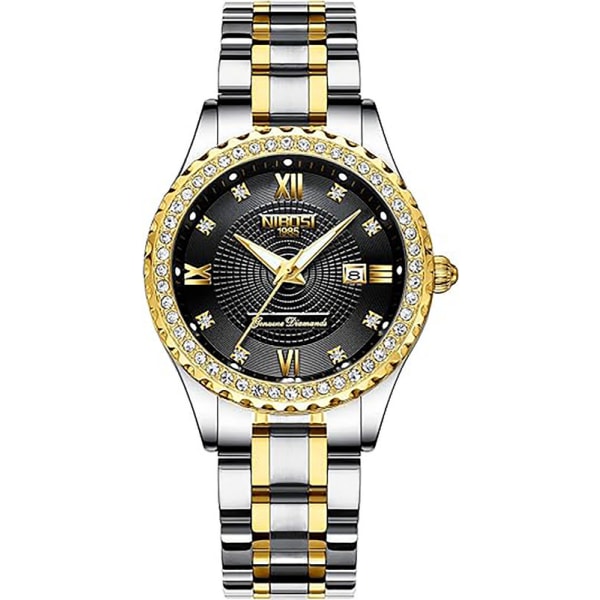 Watch,Business Mode Toppmärke Lyxklänning Casual Watch Mesh Armband Vattentätt Armbandsur Black 16mm
