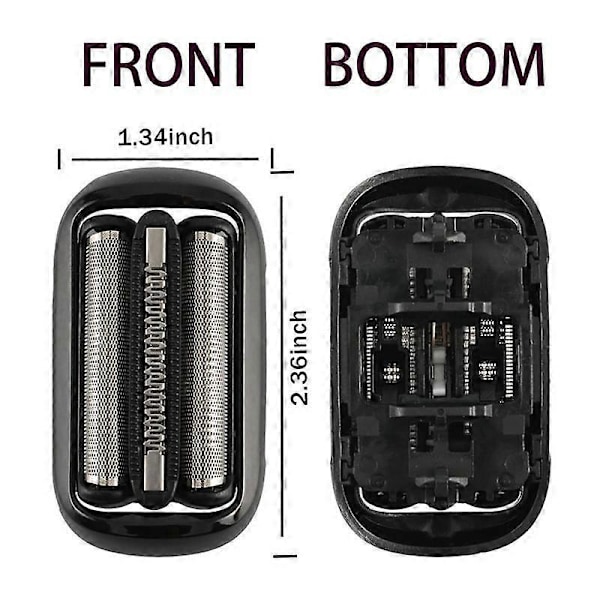 2-pack Serie 5/6 53B Ersättningsrakblad för Elektrisk Rakapparat 5020Cs 5018S 5035S 5049Cs 5050Cs 6020S 6040Cs-AD10-