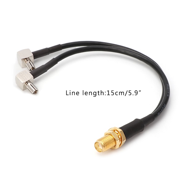 SMA naaras - 2 x TS9 uros jakokaapeli yhdistetty pigtail-kaapeli RG174 15c-AD4-