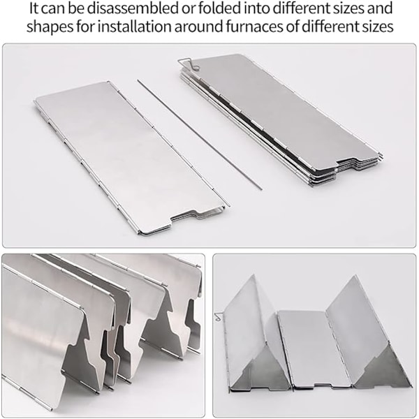 Komfurafdækning, 10/12/16 ark aluminium komfurafdækning med snørepose til camping, butankomfur -AD4-