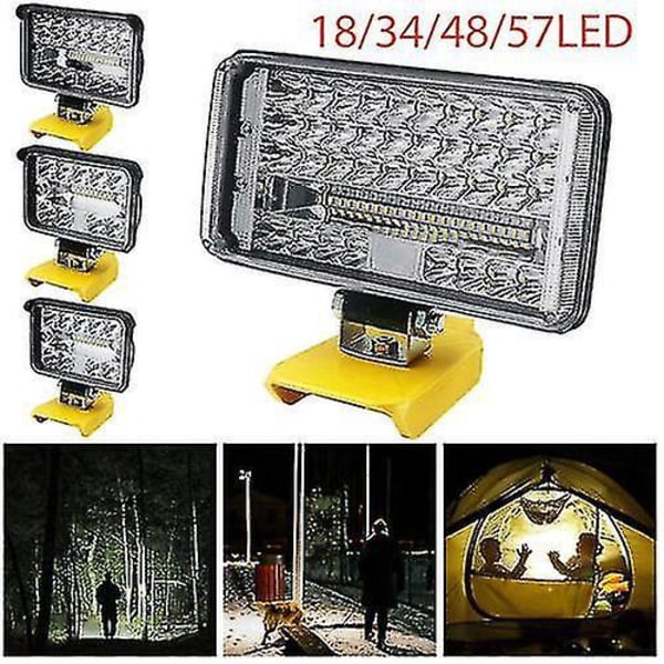 Kraftfull 204W LED-arbetslampa - Lys upp din arbetsyta med 8600 lumen - Kompatibel med Dewalt XR 18V/20V litiumbatteri 7 tum -FD4-