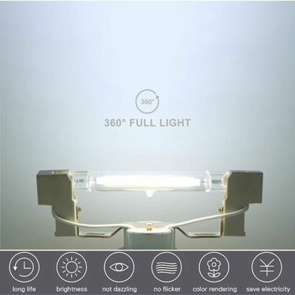R7s LED 118mm Kald hvit 6000k, 10w Erstatter halogen R7s J118[GKS]-AD4-