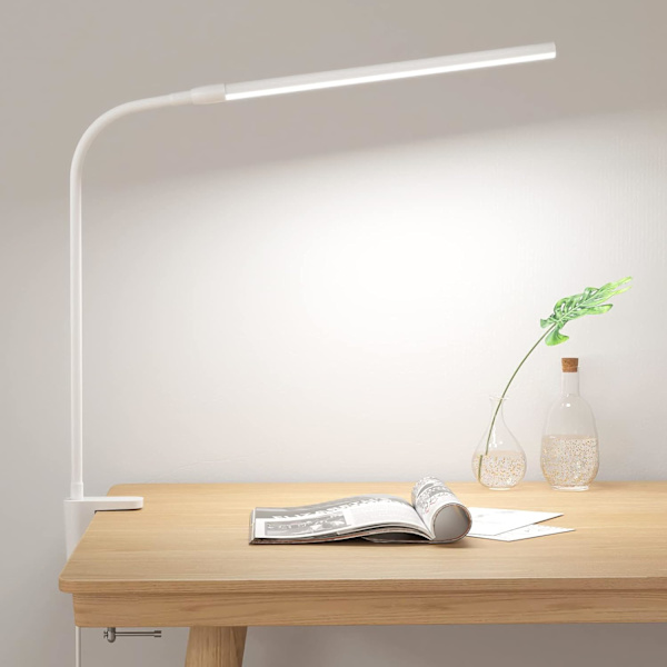 Vit 360° joustava LED-pöytävalaisin kiinnikkeellä, USB-lukuvalo -FD4-