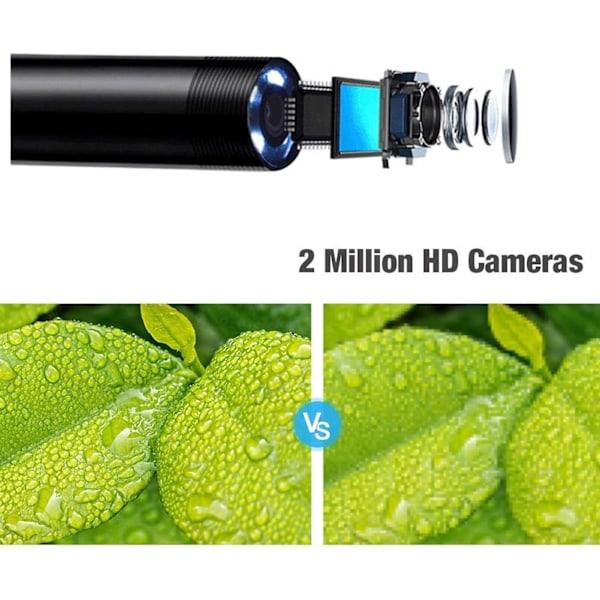 WiFi langaton boorkamera 1200P tarkastuskamera 2.0 megapikselin HD-letkukamera Android iOS -älypuhelimelle 3,5M/10M jäykällä johdolla (3,5M) -AD6-