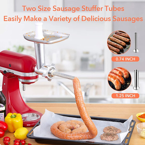 Kjøttkvern Tilbehør Pølsehorn Tilbehør for KitchenAid Kjøkkenassistent Kjøttkvern i Metall for Mat-AD4-