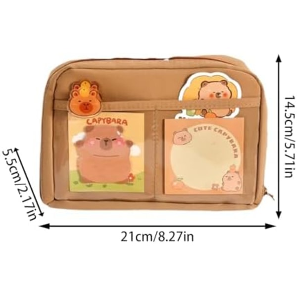 Capybara Penalhussett med Gelpenner/Klistremerker - Stor Kapasitet for Skole/Barn - - -