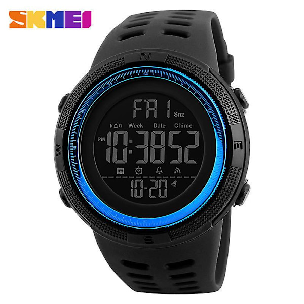 Men's Digital Sports Watch, Multifunction Chronograph Waterproof Wristwatch-blue