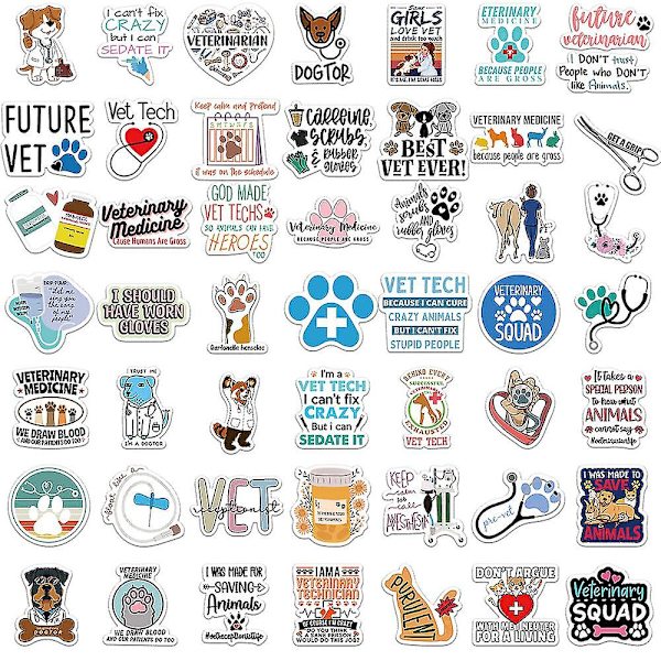 Cartoon Veterinary Graffiti Sticker Personlighet Dekoration