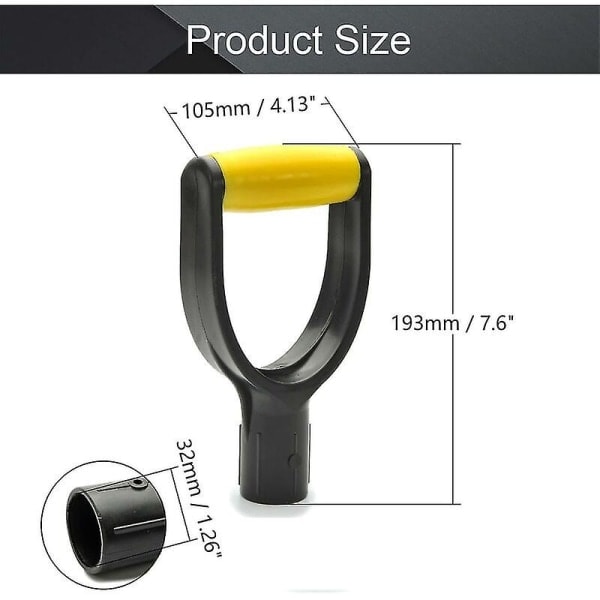 Spadehandtak for hagespader og river 2 stykker gul-svart-AD7-