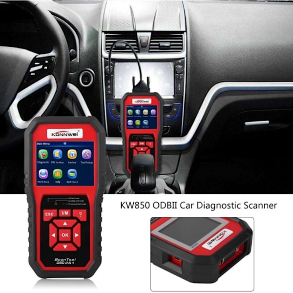 KONNWEI KW850 OBDII OBD2 EOBD Bil Diagnostisk Skanner Verktyg Fel C-AD4-
