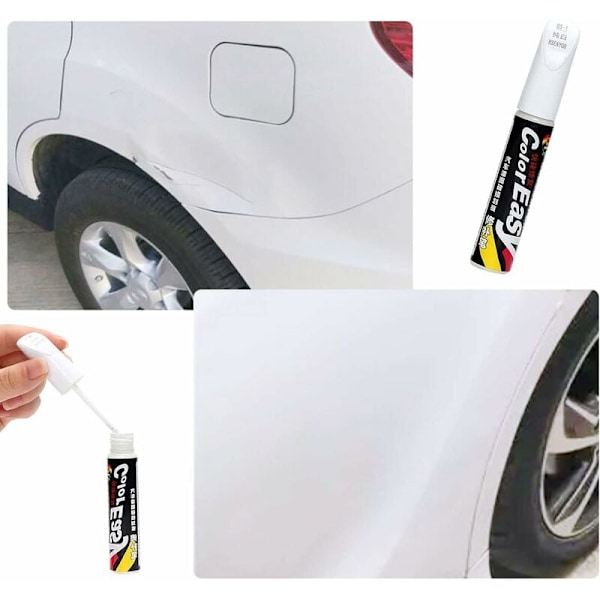 Lackstift, Reparationspenna för billack, Anti-repa för bil, motorcykel, cykelkaross, 2 stycken (Vit) -AD6-