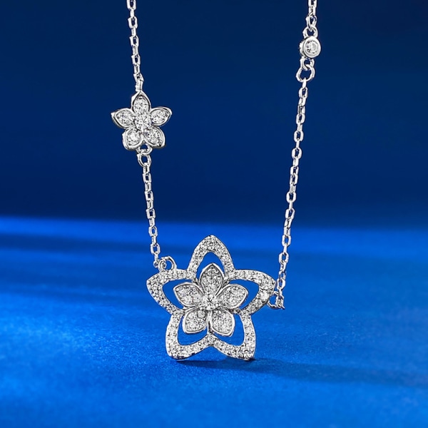 925 Silverkrage Kvinnors 1 hängande Nyckelbenskedja Smycken för bröllopsfest