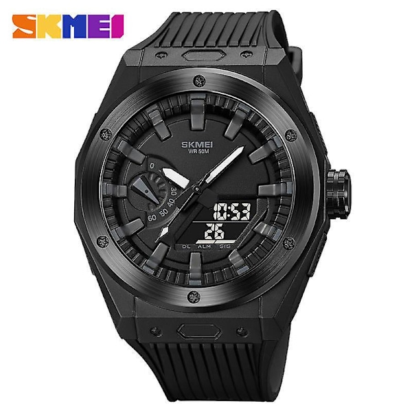 Digital Watch Men Waterproof Sports Watches Multifunction Wristwatch-Black machine