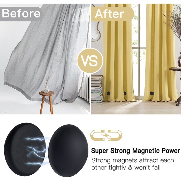 2 par duschdraperivikter, duschdraperimagneter som aldrig rostar, magneter hindrar duschdraperifoder från att blåsa gardinklämmor - vit