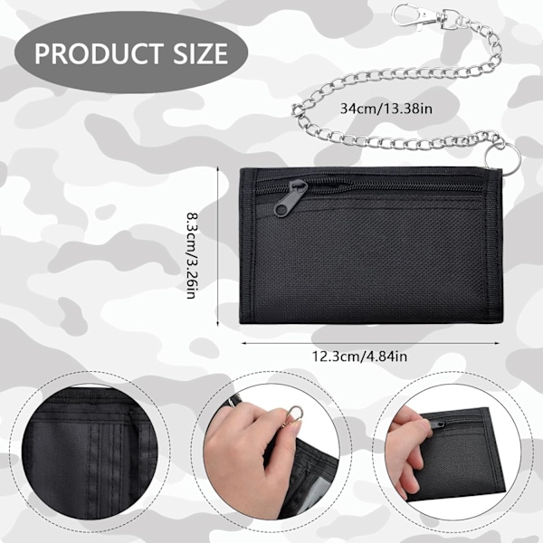 Lompakko Lasten Erittäin ohut Lompakko Poikien Kolikkokukkaro Lasten Ketjulla Klipsi Vetoketju Taitettava Kolmiosainen Yksi, 12 x 8 x 1 cm-AD4-