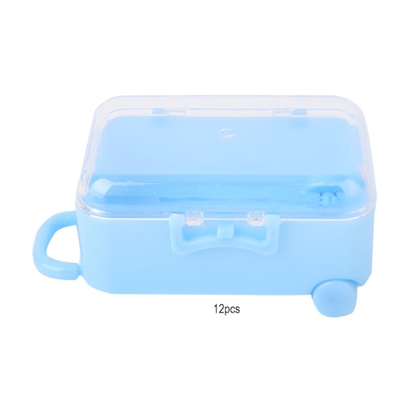 12PCS Mini Rolling Travel Suitcase Shape Candy Box Wedding Favor Gift Decor Blue