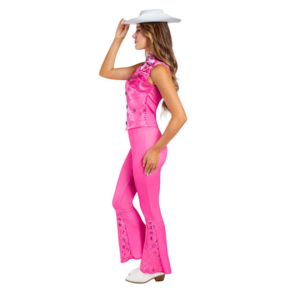 Barbie Dame/Dame Cowgirl Kostyme Sett S Rosa/Sølv/Hvit Pink/Sølv/Hvit Pink/Silver/White S