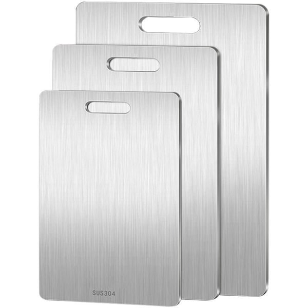 Titanium skjærebrett, skjærebrett i rustfritt stål, dobbeltsidig titanium for kutting av kjøtt, skjærebrett for frukt, 34x23cm-AD4-